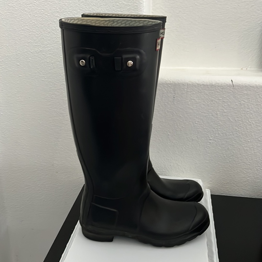 Authentic Hunter Tall Black Waterproof Rubber Rai… - image 6